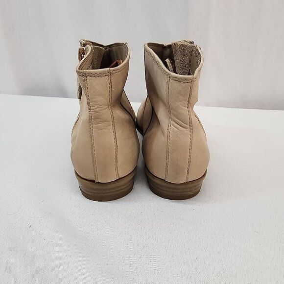 Aldo Size 8.5 Leather Tan Almond Toe Size Zipper Ankle Bootie Leather - Picture 4 of 8